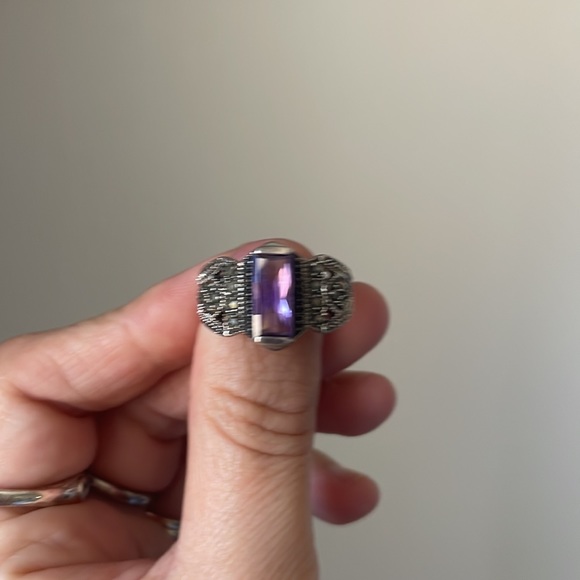 NFS 💖e t s y💖sterling amethyst ring - Picture 3 of 7